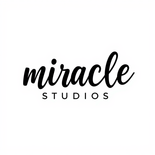 The Miracle Studios Black Cursive Logo