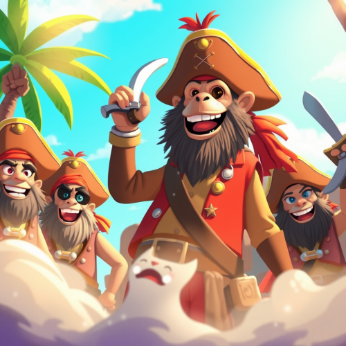 The Monkey Captain and His Joyful Pirate Crew