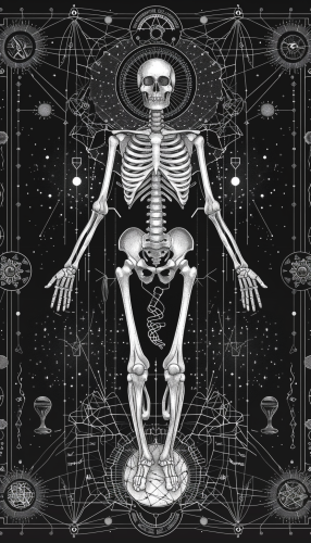 The Mystical Skeleton: A Symbolic Illustration