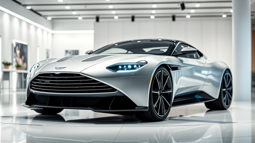 The Near Future Aston Martin in White Showroom
