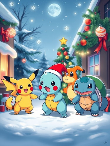 The Pokemon Quartet Celebrating Christmas Together