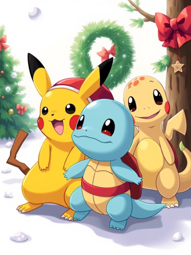 The Pokemon Trio Celebrating Christmas Together