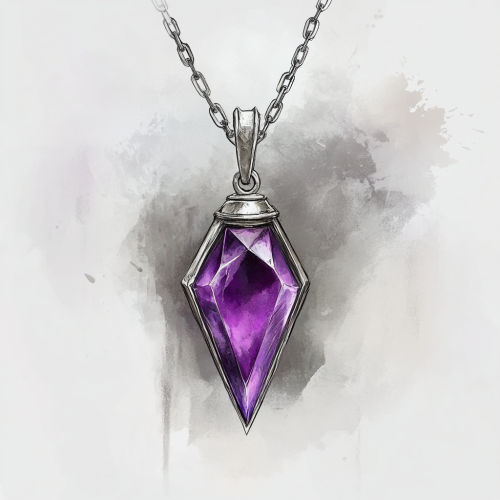 The Purple Gem in Silver Necklace