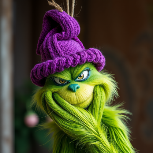 The Purple Grinch Holding Something