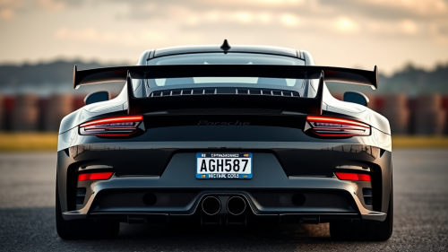 The Rear View of a Black 2023 Porsche GT3RS