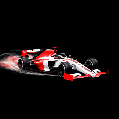 The Red, White, and Black Racing Car