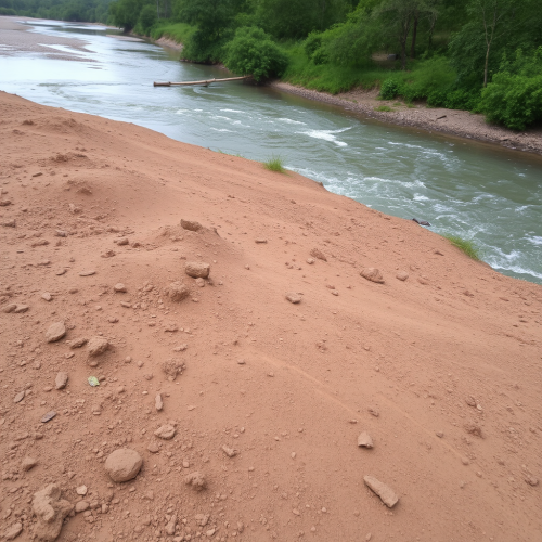 The River Flowing Through a Dirt Bank