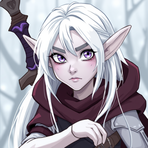 The Rogue Elf with Pale Purple Eyes Cartoon The Rogue Elf with Pale Purple Eyes Cartoon