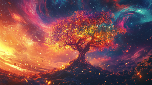 The Sacred Tree of Life: A Vibrant Illustration