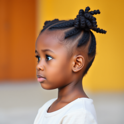 The Side Profile of a Bright-Eyed African American Girl