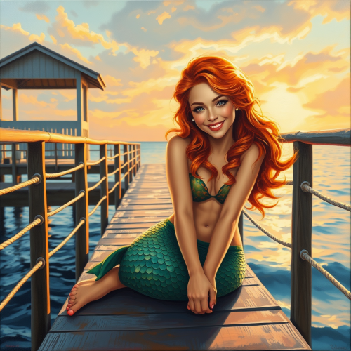 The Smiling Mermaid on the Walking Pier