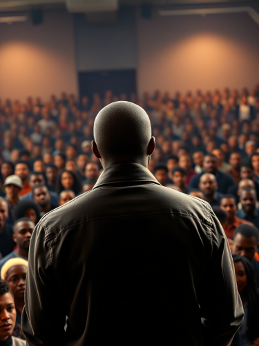 The Speaker Addressing a Massive Black Crowd