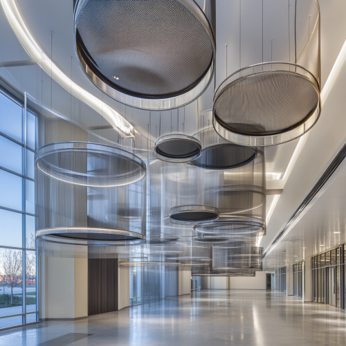The Striking Circular Metal Ceiling Installation