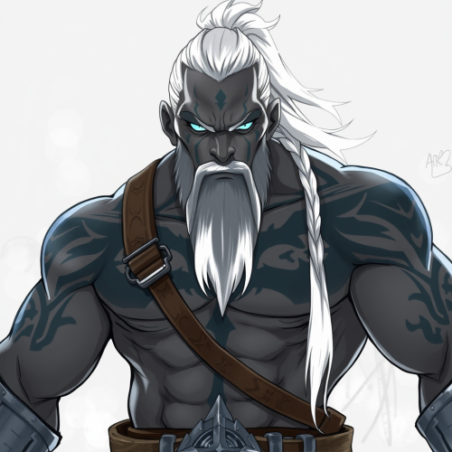 The Strong Goliath in Anime Style with Armor