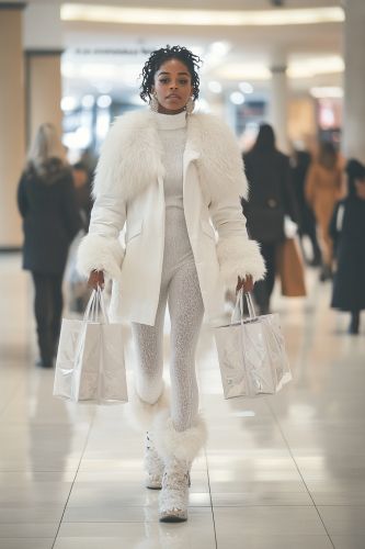 The Stylish Woman Shopping at the Mall