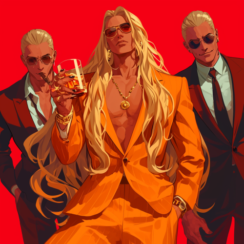 The Stylish and Confident Character with Companions