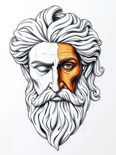 The Surrealist Zeus Tattoo with Dali and Pixels