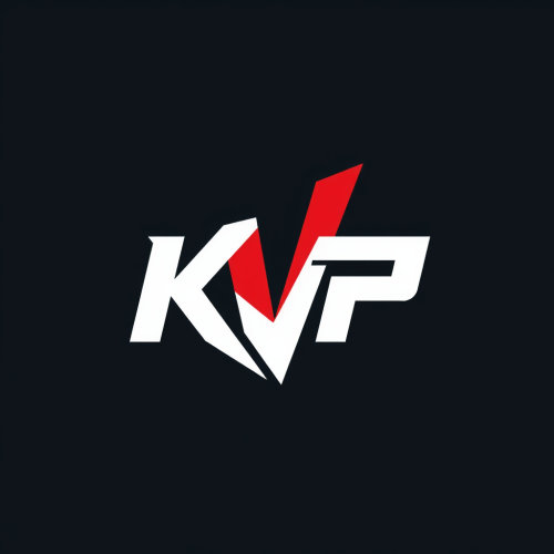 The Unique KVP Esport Logo in Red, White, Black