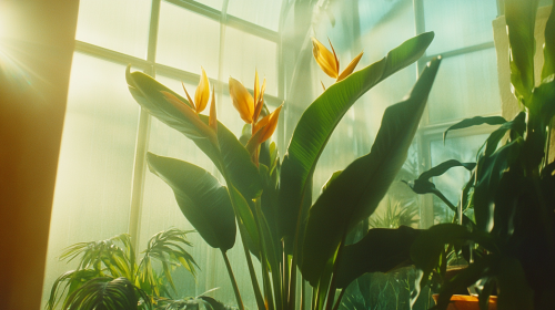 The Vibrant Bird of Paradise Reaching for Ceiling