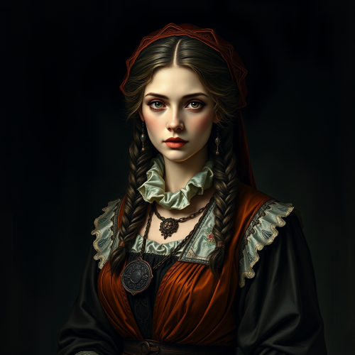 The Wealthy Female Tavern Manager in Gothic Atmosphere