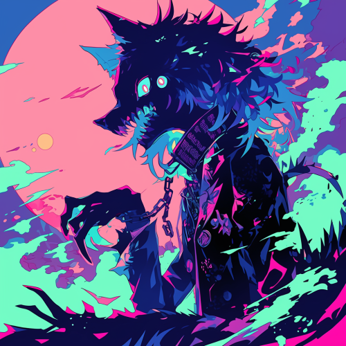 The Werewolf Girl's Ghost Costume against Pastel Sky