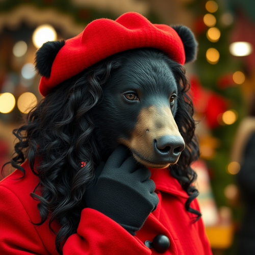 The Woman in Red at Bernard's Christmas Market