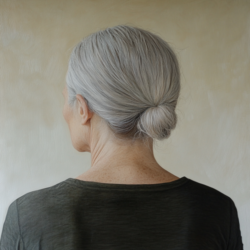 The Woman with Gray Hair: A Serene Portrait