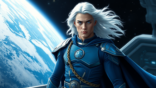 The Young Pleiadian Commander on Earth Orbit Starship