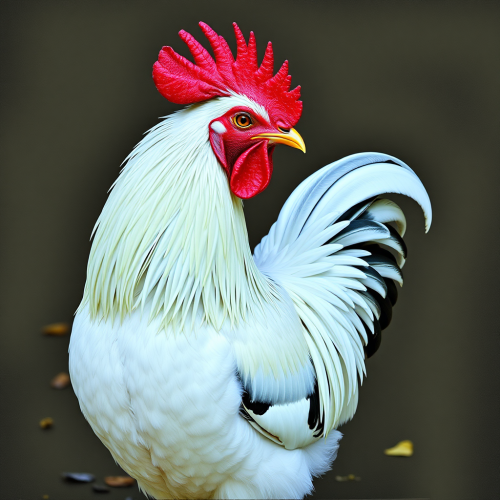 The chicken man and his chicken friend.