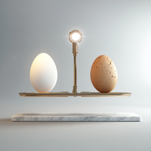The floating headlamp and sinking egg balance scale