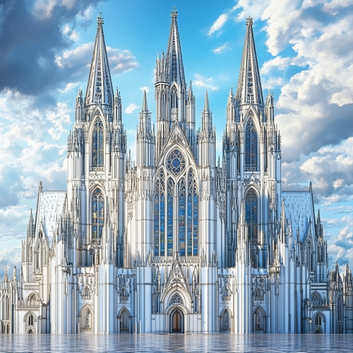 The majestic Cologne Cathedral shines in cityscape.