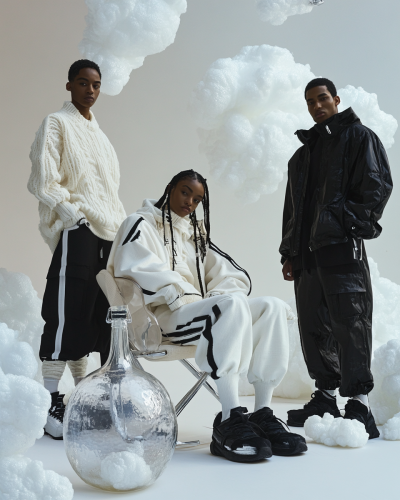 Three People Pose for Vogue Photoshoot in Chic Outfits