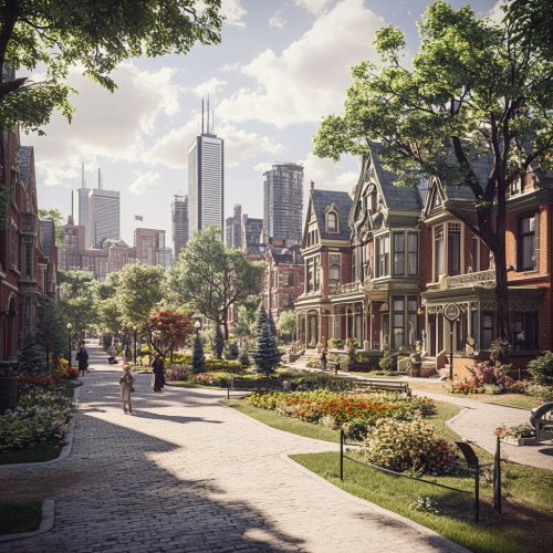 Toronto in 1900s, imaginative, realistic, photographic, old houses.