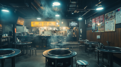 Traditional Korean BBQ Restaurant in Bright Daylight