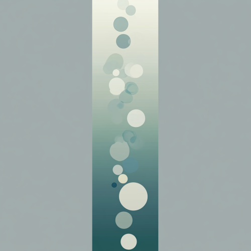 Tranquil bubbles in turquoise and gray gradient.