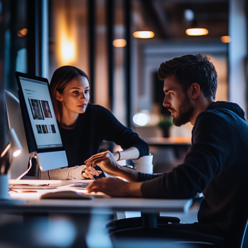 Two people in a virtual meeting sharing support