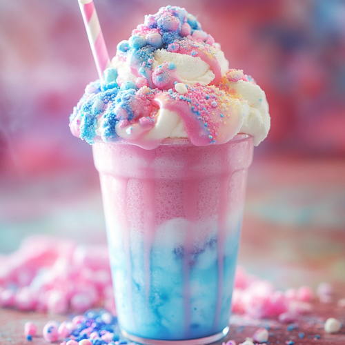 Unicorn Cotton Candy Frappe recipe for brightening your day.