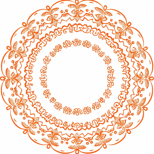 Vector illustration of empty circle with Hindi Om letters.