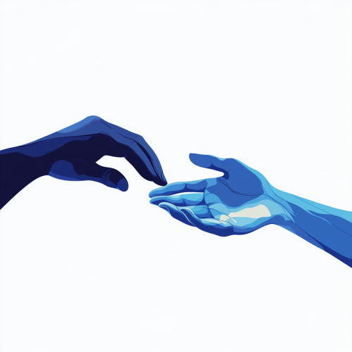 Vector illustration of two hands shaking, symbolizing partnership.