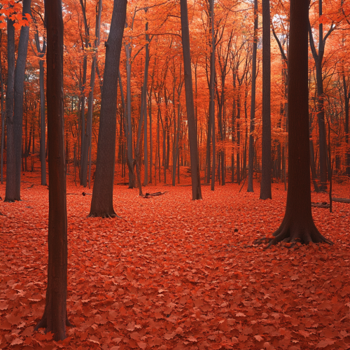Vibrant Autumn Maple Forest in High Detail