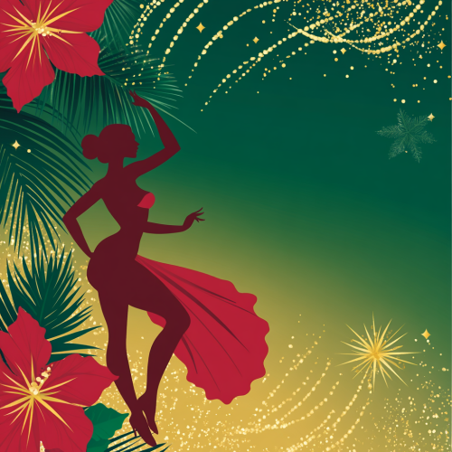 Vibrant Brazilian Holiday Dance Invitation Background