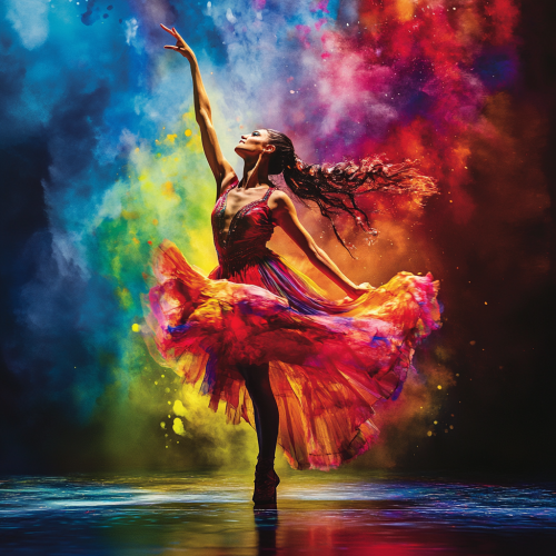 Vibrant Flamenco Dancer in Passionate Pose