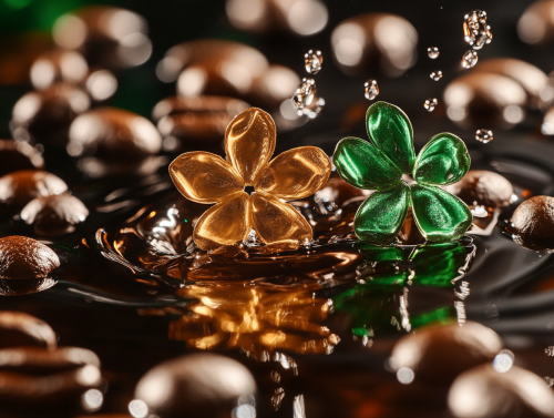 Vibrant Irish Coffee Beans in Modern Studio Shot