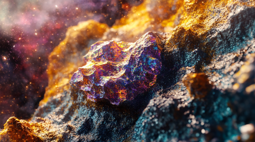 Vibrant Martian Meteorite in Detailed Illustration