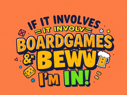 Vibrant Typography Design with Boardgames and Brews