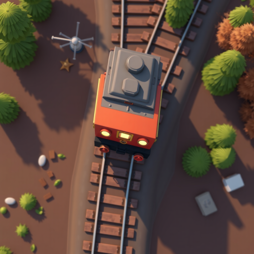 View of train game from above