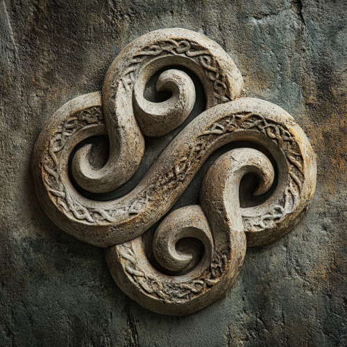 Viking symbol with cracked antique design, church inspiration, realistic.