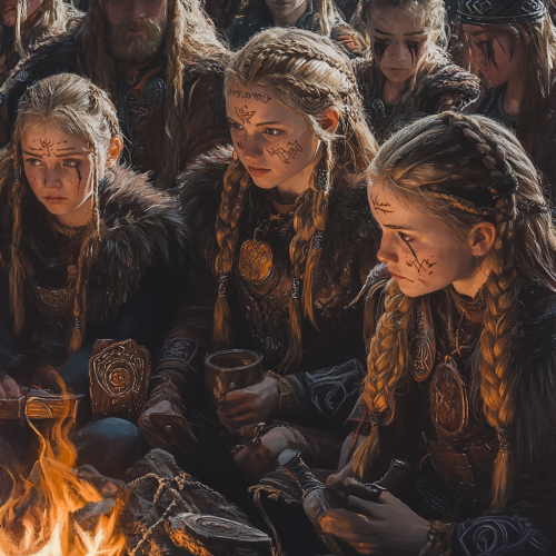 Viking women gather for a mystical ritual