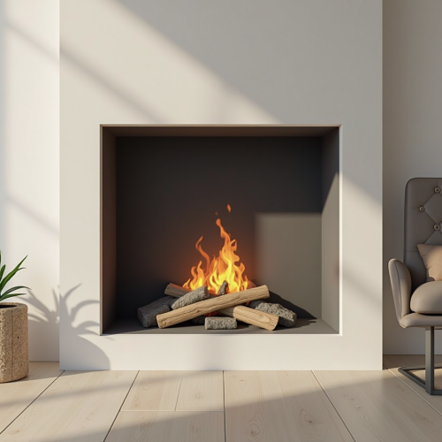 Vivere Concreto's Modern Fireplace Company Logo