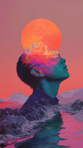 Vivid dream of secret society in iridescent colors.